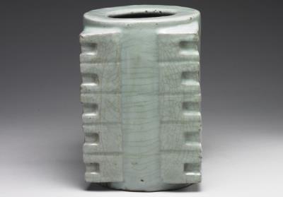 图片[3]-Cong vase with light bluish-green glaze, Guan ware, Southern Song dynasty, 12th -13th century-China Archive